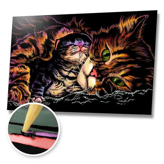 Kitten Cuddles - Scratch Painting Kit - Scratch Painting