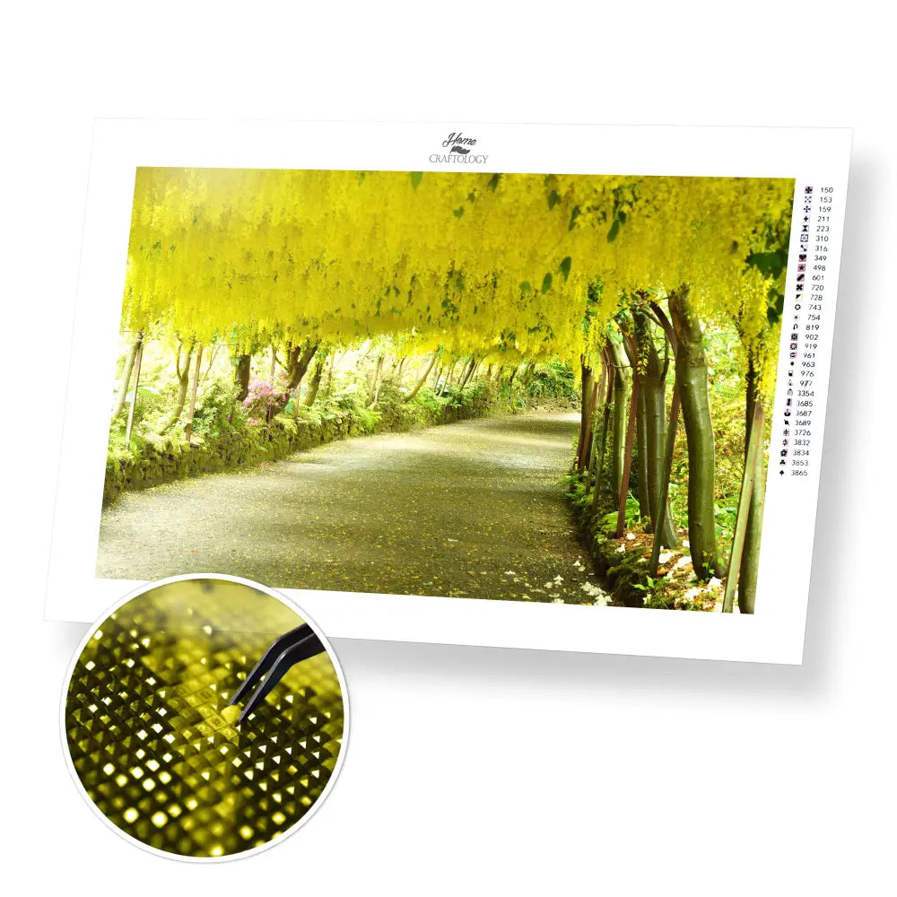 Laburnum Arch - Premium Diamond Painting Kit - 45x30cm / 18x12’’ / Square (Most Popular) - Diamond Painting Kit