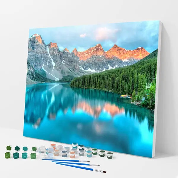 Lake Moraine Canada Kit - Paint By Numbers - 30x40cm / 12x16’’ / No Frame - Paint By Numbers