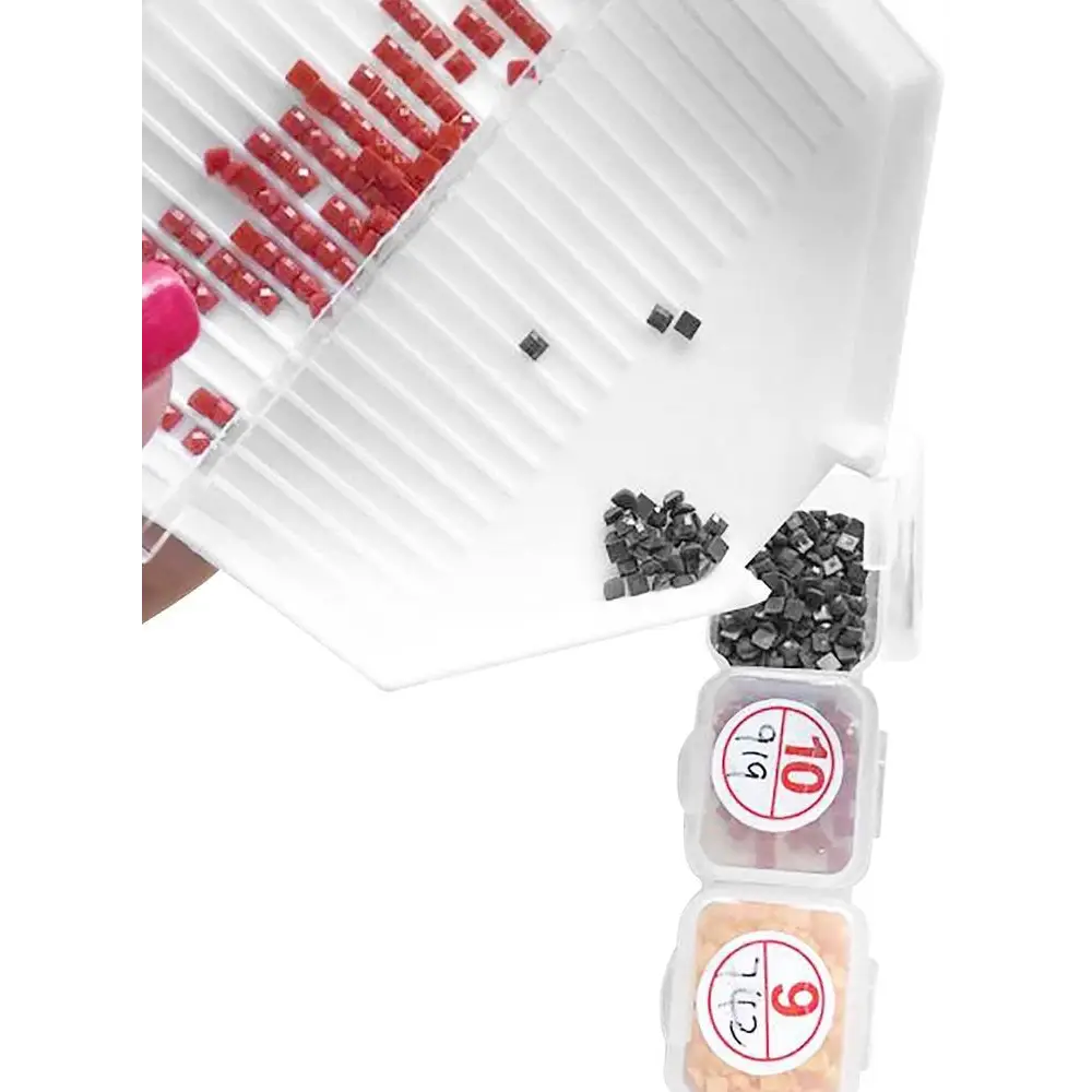 Large Diamond Painting Tray with 3 Dividers and Brush - Diamond Painting Accessory