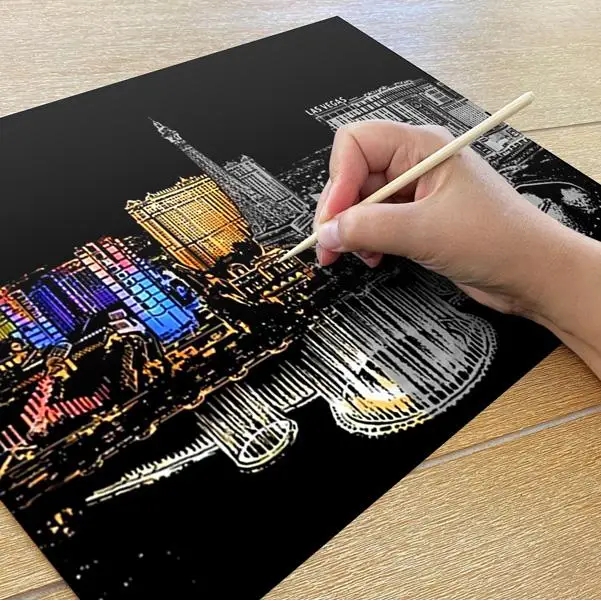 Las Vegas USA - Scratch Painting Kit - Scratch Painting