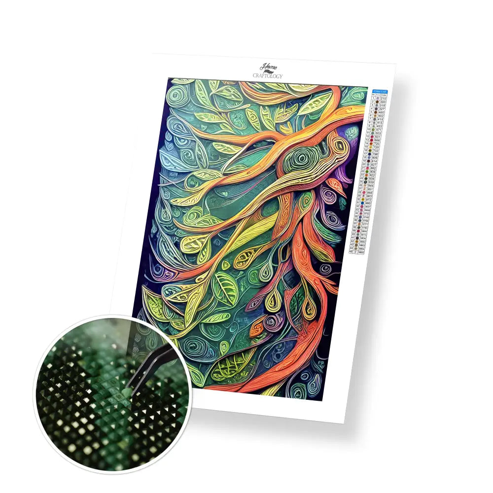 Leaves and Branches - Premium Diamond Painting Kit - 30x50cm / 12x20’’ / Square (Most Popular) - Diamond Painting Kit