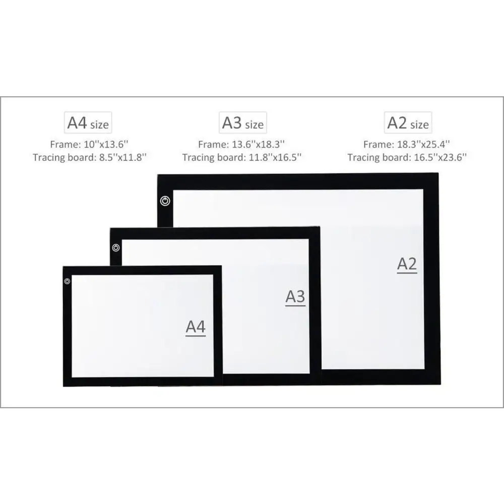 LED Light Box for Diamond Painting Various Size Dimensions - Diamond Painting Accessory