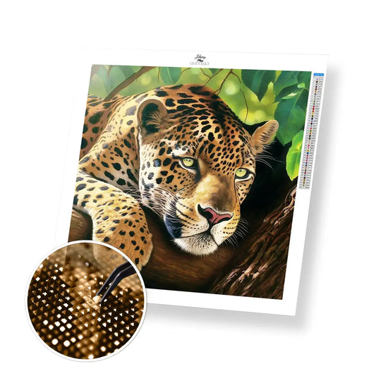 Leopard Close-up - Premium Diamond Painting Kit - 30x30cm / 12x12’’ / Square (Most Popular) - Diamond Painting Kit