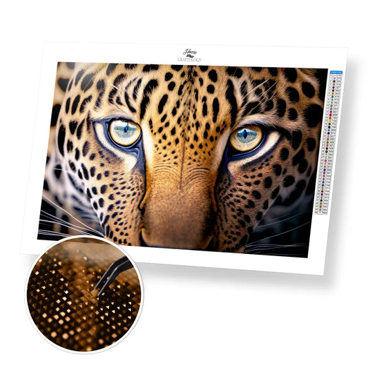 Leopard Eyes - Premium Diamond Painting Kit - 45x30cm / 18x12’’ / Square (Most Popular) - Diamond Painting Kit