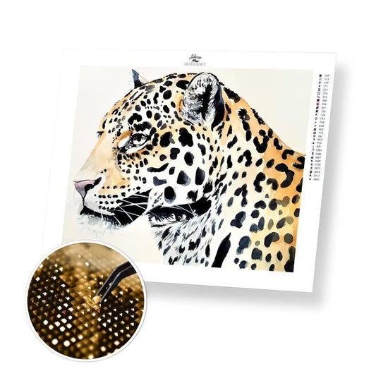 Leopard - Premium Diamond Painting Kit - 35x30cm / 14x12’’ / Square (Most Popular) - Diamond Painting Kit