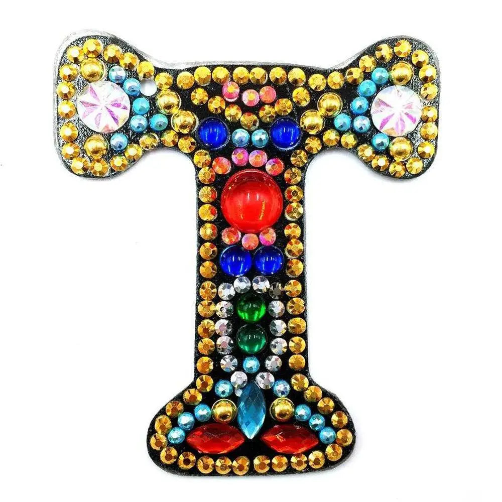 Letters - Diamond Painting Keychain - T - Keychain