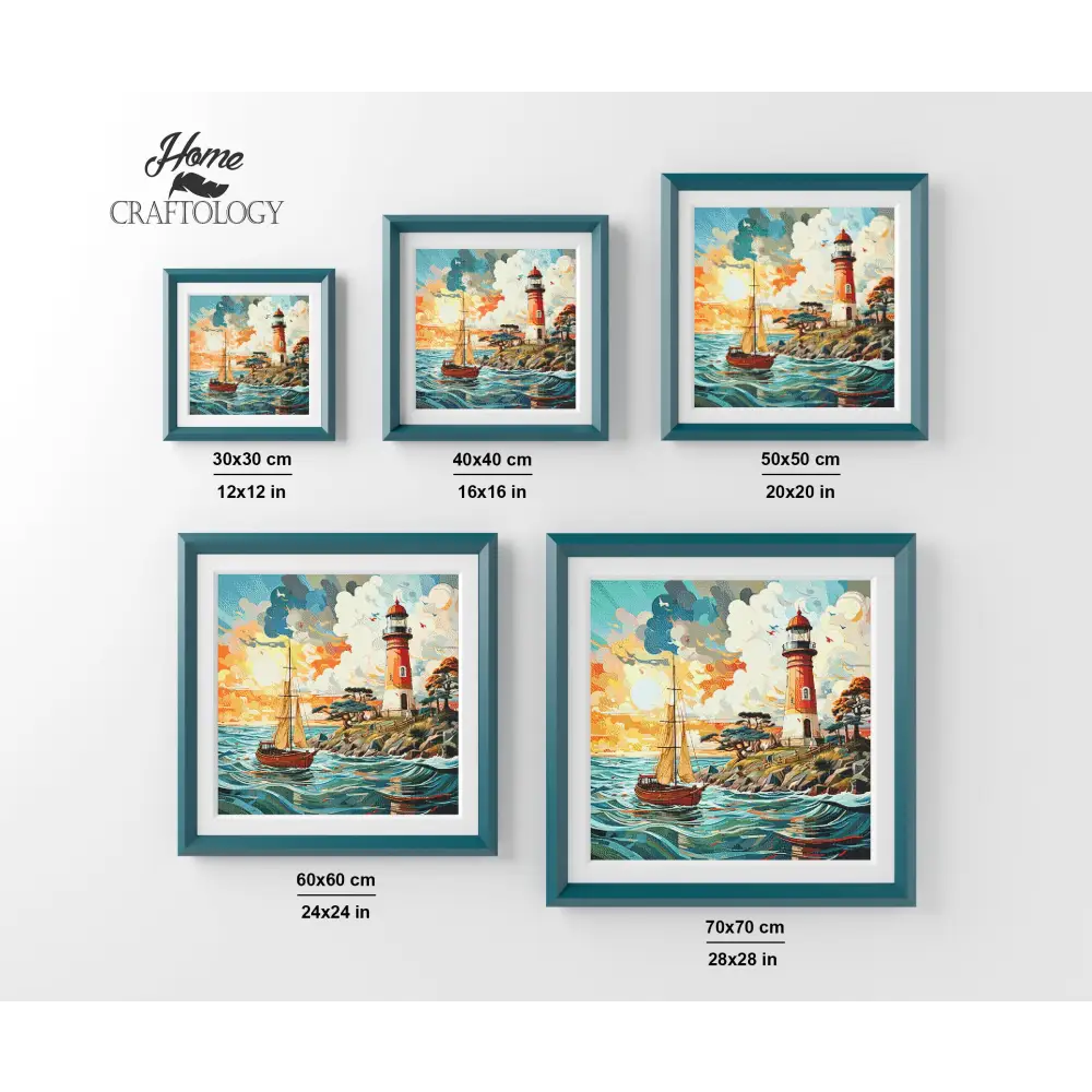 Lighthouse and Boat - Exclusive Premium Diamond Painting Kit - Diamond Painting Kit