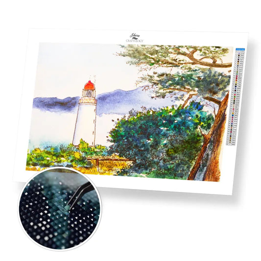 Lighthouse Painting - Premium Diamond Painting Kit - 40x30cm / 16x12’’ / Square (Most Popular) - Diamond Painting Kit