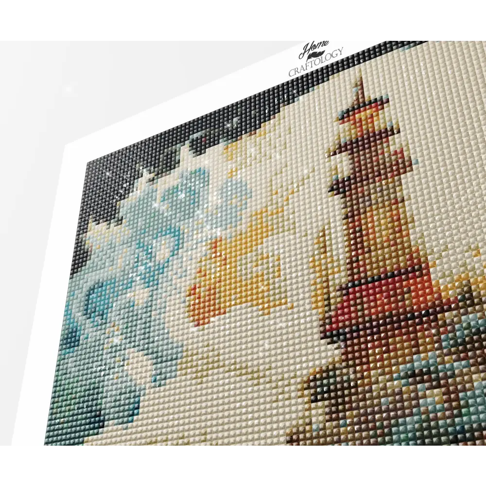 Lighthouse Waves Clouds Sun - Exclusive Premium Diamond Painting Kit - Diamond Painting Kit