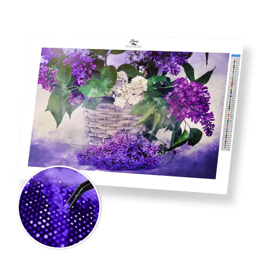 Lilac Bouquet - Premium Diamond Painting Kit - 45x30cm / 18x12’’ / Square (Most Popular) - Diamond Painting Kit