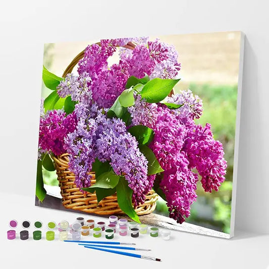 Lilac Flowers Kit - Paint By Numbers - 30x40cm / 12x16’’ / No Frame - Paint By Numbers