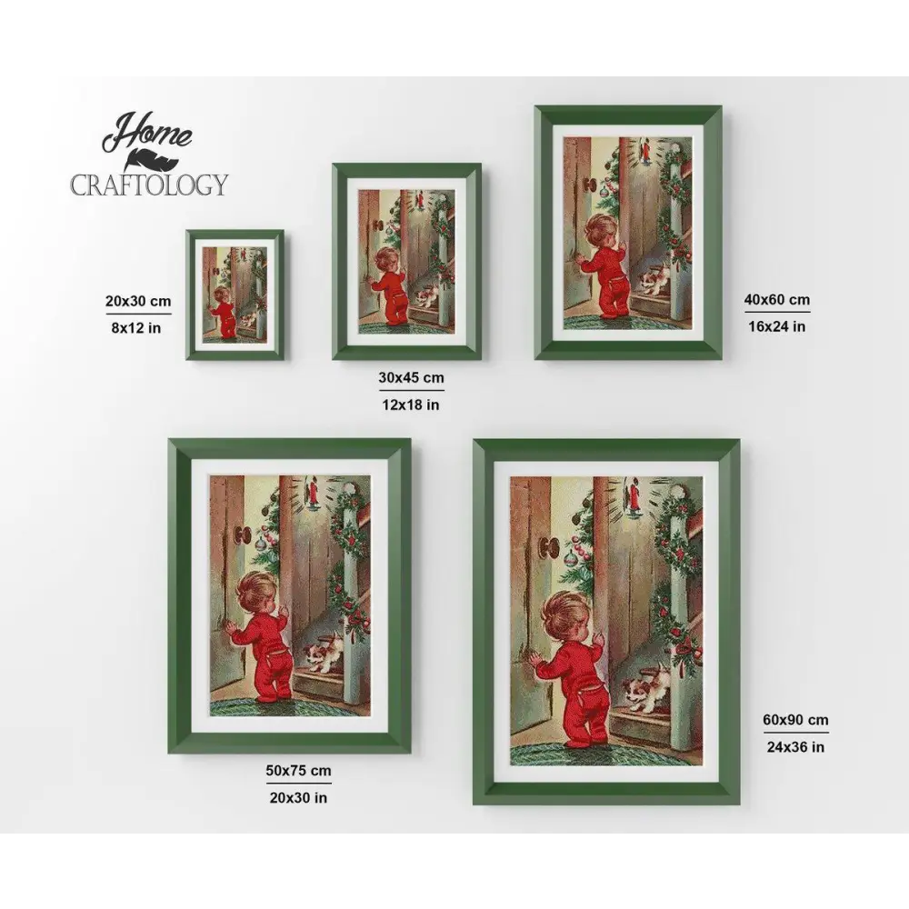 Little Boy Waiting for Santa - Premium Diamond Painting Kit - Diamond Painting Kit