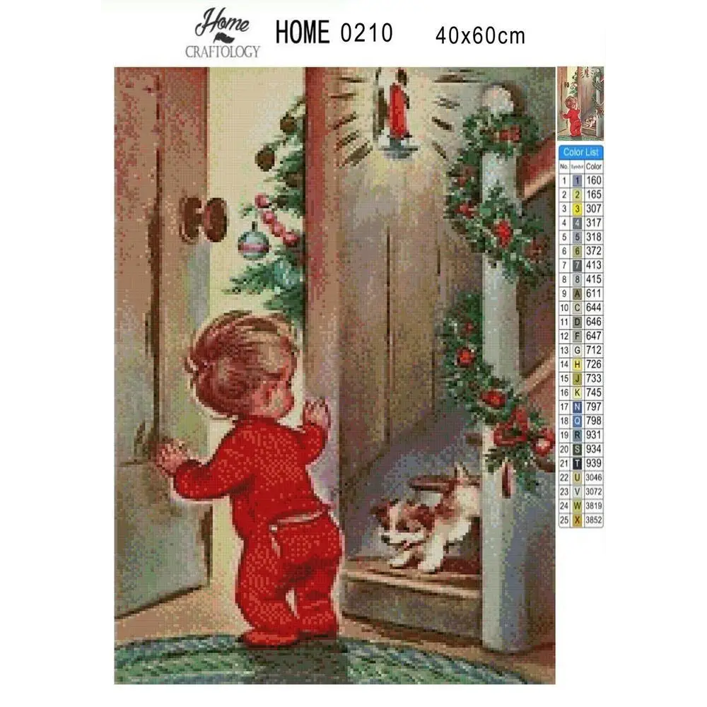 Little Boy Waiting for Santa - Diamond Painting Kit - Home Craftology