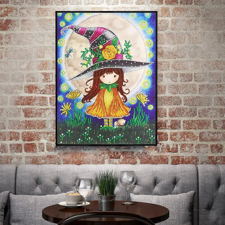 Little Girl Gemstone - Premium 5D Poured Glue Diamond Painting Kit - 30x40cm / 12x16’’ - Gemstone