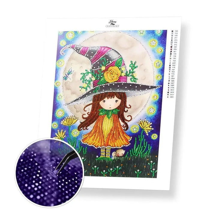Little Girl Gemstone - Premium 5D Poured Glue Diamond Painting Kit - 30x40cm / 12x16’’ - Gemstone