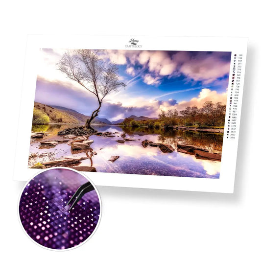 Llanberis Lake - Premium Diamond Painting Kit - 45x30cm / 81x12’’ / Square (Most Popular) - Diamond Painting Kit