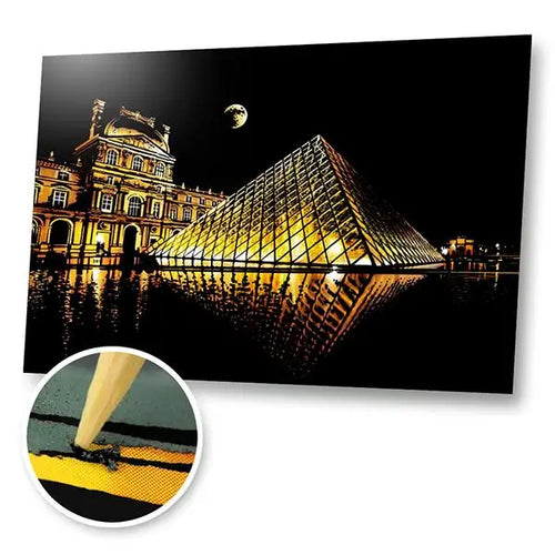Louvre Pyramid Paris - Scratch Painting Kit - Scratch Painting