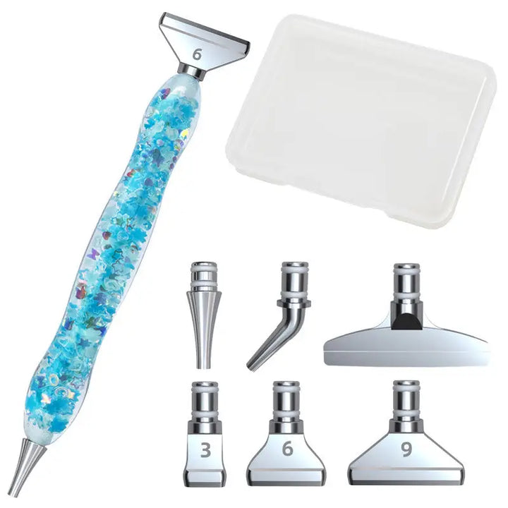 Luminous Diamond Painting Pen with 6 Replaceable Tips - Blue - Diamond Painting Accessory
