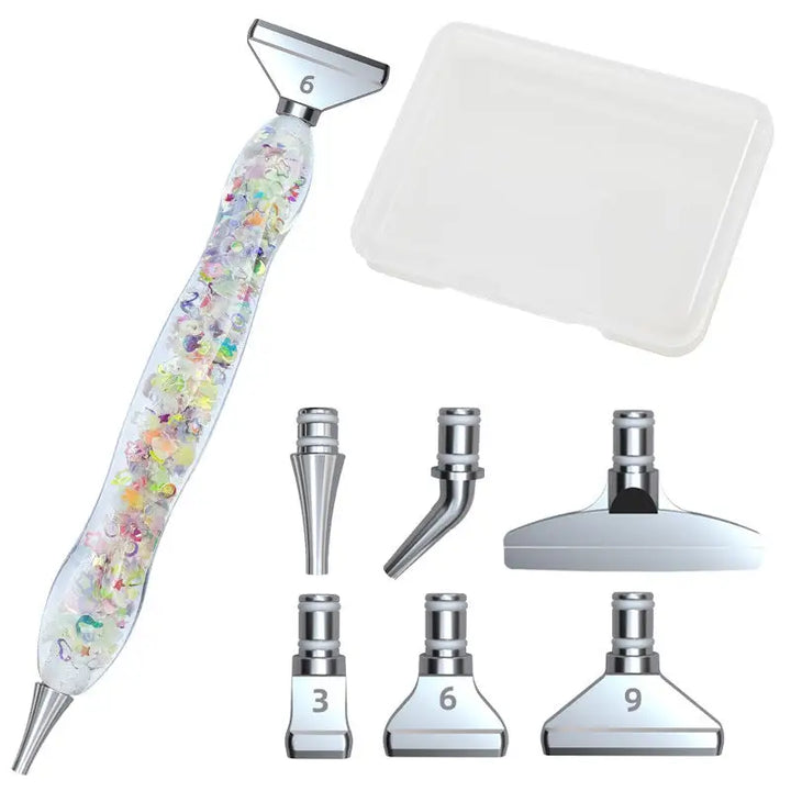 Luminous Diamond Painting Pen with 6 Replaceable Tips - Pink - Diamond Painting Accessory
