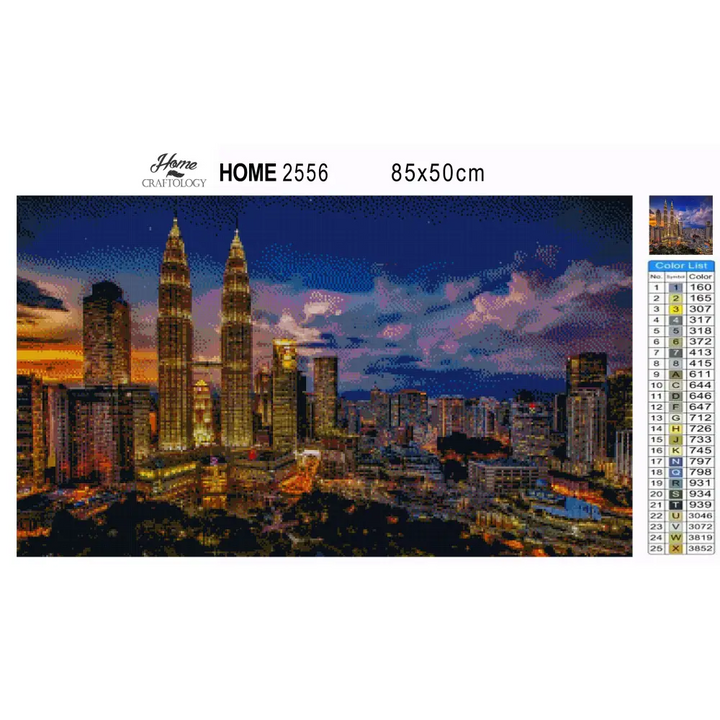 Malaysia Skyline - Premium Diamond Painting Kit - Diamond Painting Kit