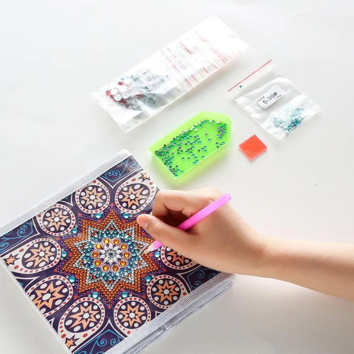 Mandala Orange - Diamond Painting Storage Kit - Diamond Painting Cross Stitch