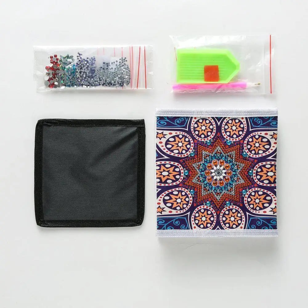 Mandala Orange - Diamond Painting Storage Kit - Diamond Painting Cross Stitch