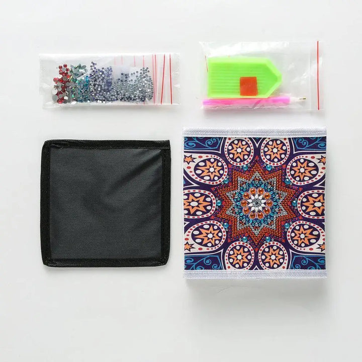 Mandala Orange - Diamond Painting Storage Kit - Diamond Painting Cross Stitch