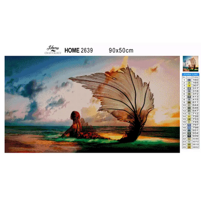 Mermaid and Sunset - Premium Diamond Painting Kit - Diamond Painting Kit