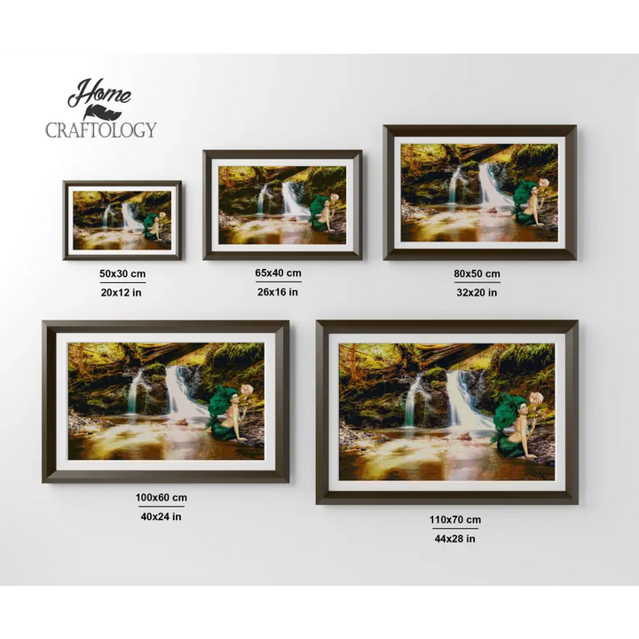 Mermaid and Waterfalls - Premium Diamond Painting Kit - Diamond Painting Kit