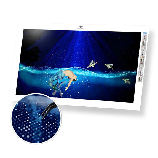 Merman - Premium Diamond Painting Kit - 55x30cm / 22x12’’ / Square (Most Popular) - Diamond Painting Kit
