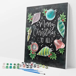 Merry Christmas to All Kit - Paint By Numbers - 30x40cm / 12x16’’ / No Frame - Paint By Numbers