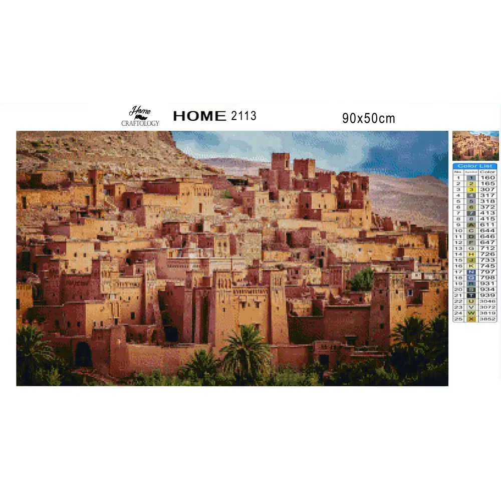 Morocco’s Clay Houses - Premium Diamond Painting Kit - Diamond Painting Kit