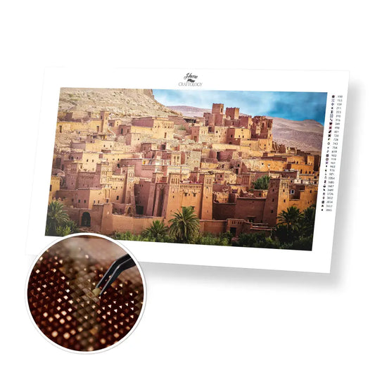 Morocco’s Clay Houses - Premium Diamond Painting Kit - 50x30cm / 20x12’’ / Square (Most Popular) - Diamond Painting Kit