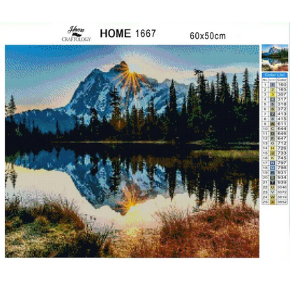 Mountain Reflections - Exclusive Premium Diamond Painting Kit - Diamond Painting Kit
