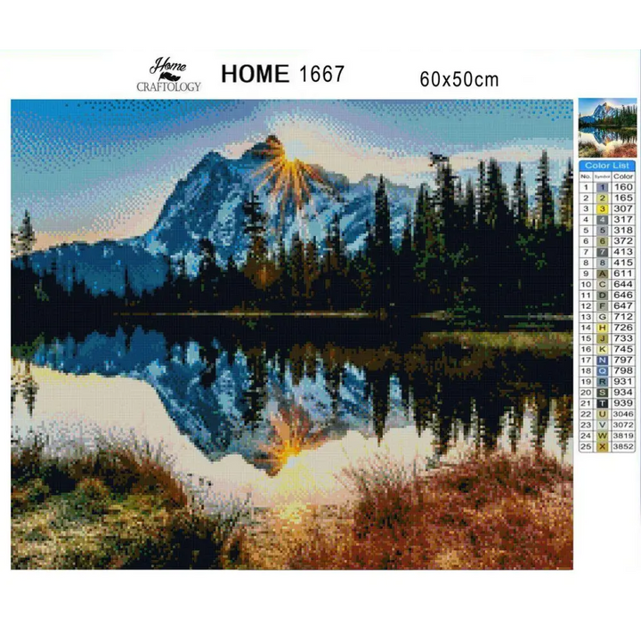 Mountain Reflections - Exclusive Premium Diamond Painting Kit - Diamond Painting Kit