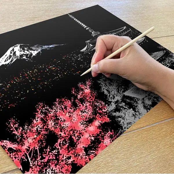 Mt. Fuji Japan - Scratch Painting Kit - Scratch Painting