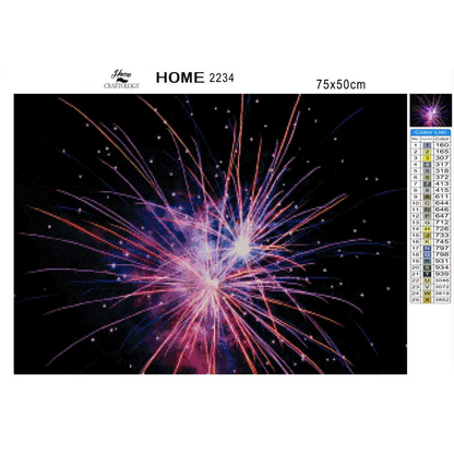 Multi-Colored Fireworks - Premium Diamond Painting Kit - Diamond Painting Kit