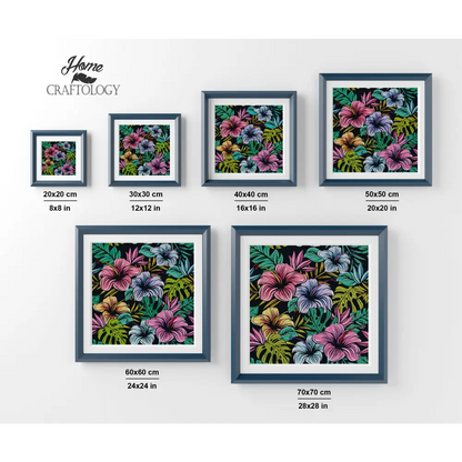 Neon Flowers - Premium Diamond Painting Kit - Diamond Painting Kit