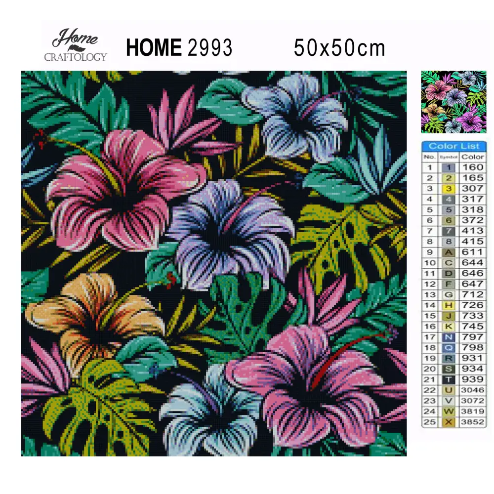 Neon Flowers - Premium Diamond Painting Kit - Diamond Painting Kit