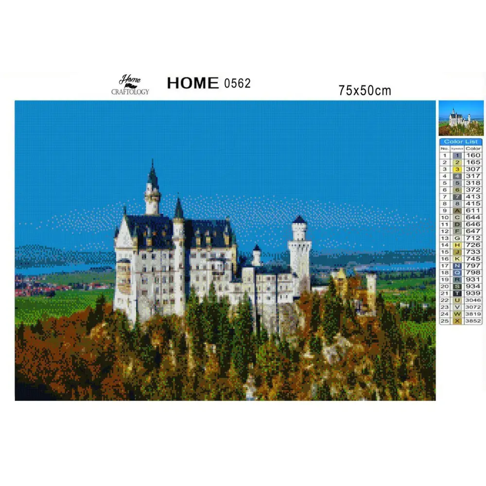 Neuschwanstein Castle Bavarian - Premium Diamond Painting Kit - Diamond Painting Kit