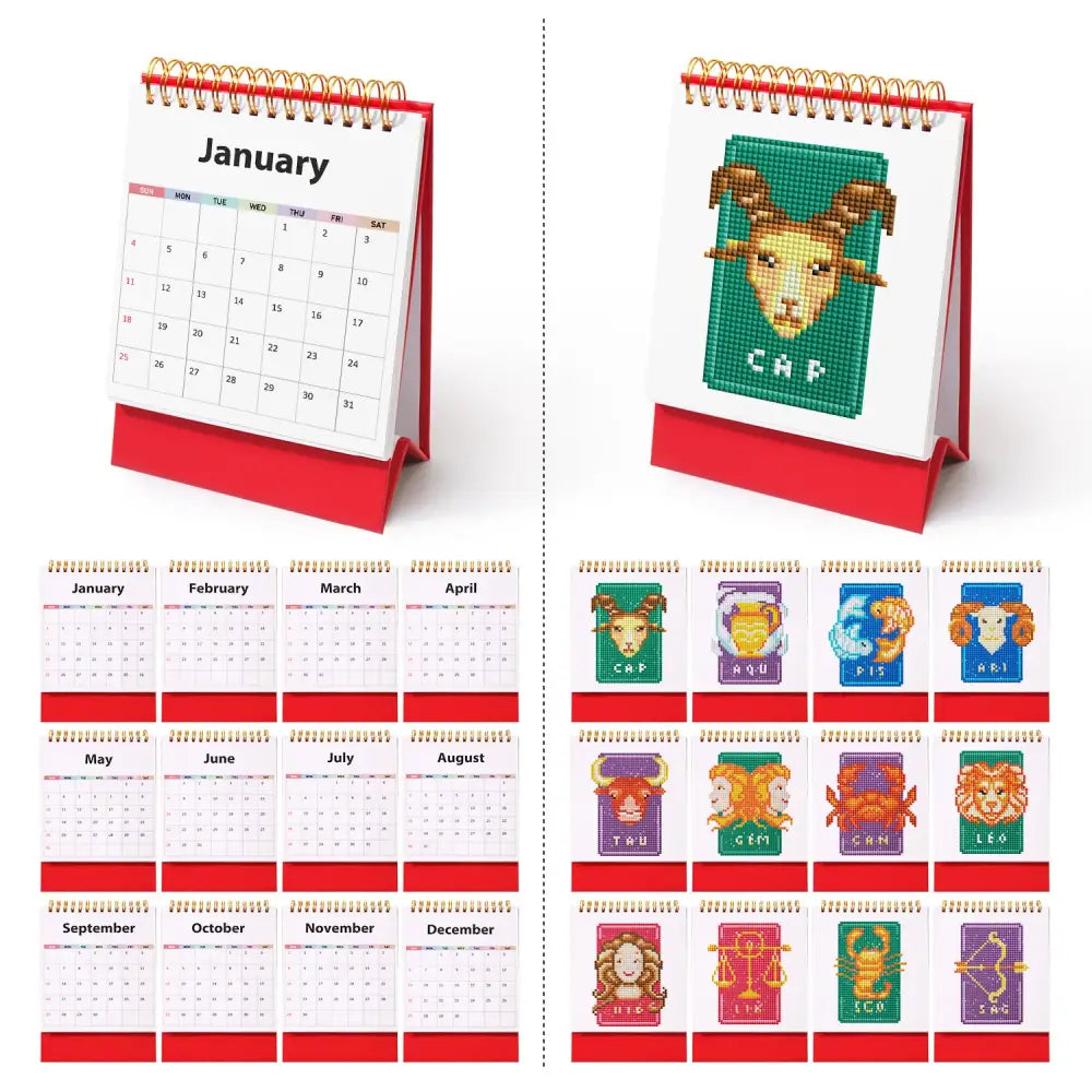 New! 2026 Zodiac Diamond Painting Calendar Home Home Craftology