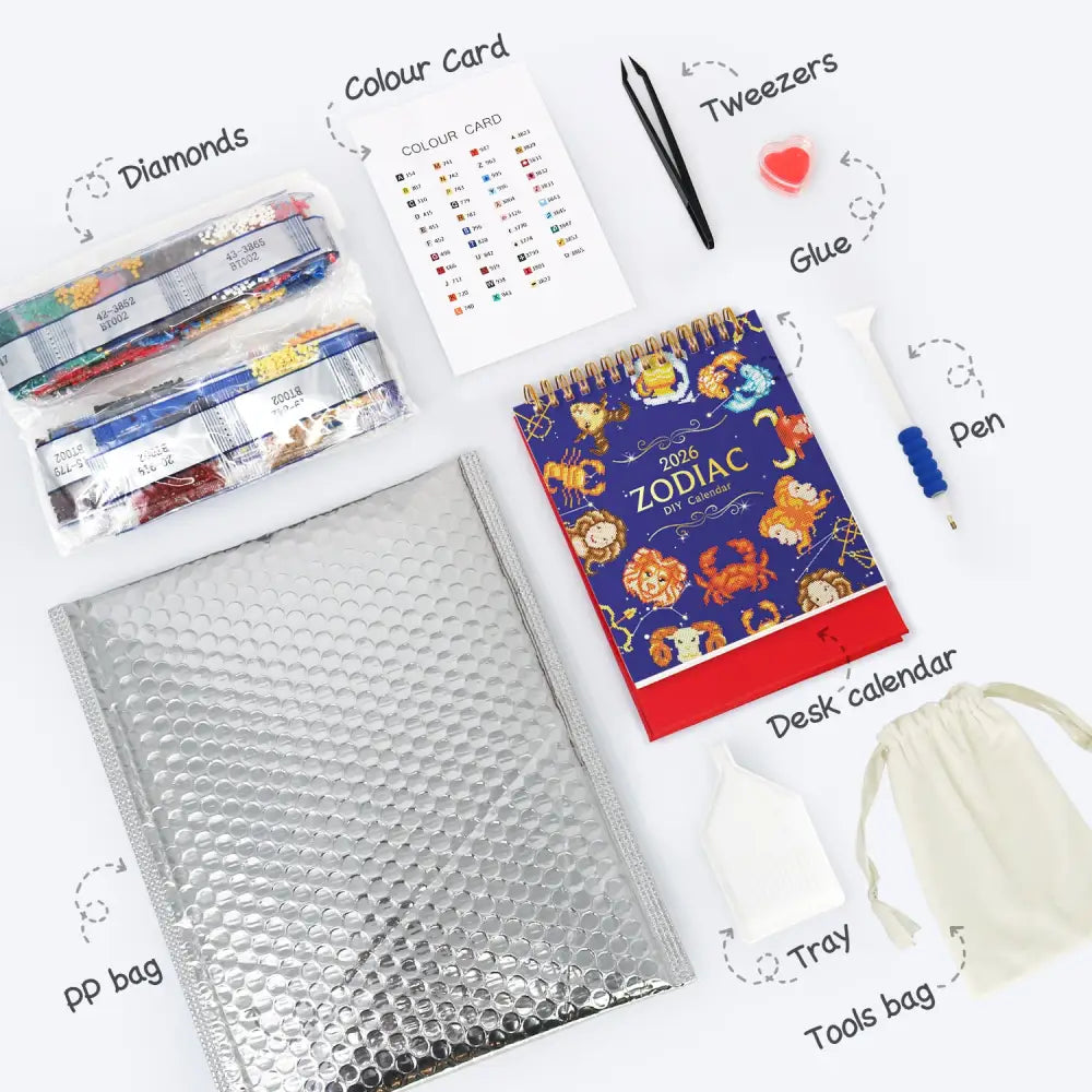 New! 2026 Zodiac Diamond Painting Calendar Home Home Craftology