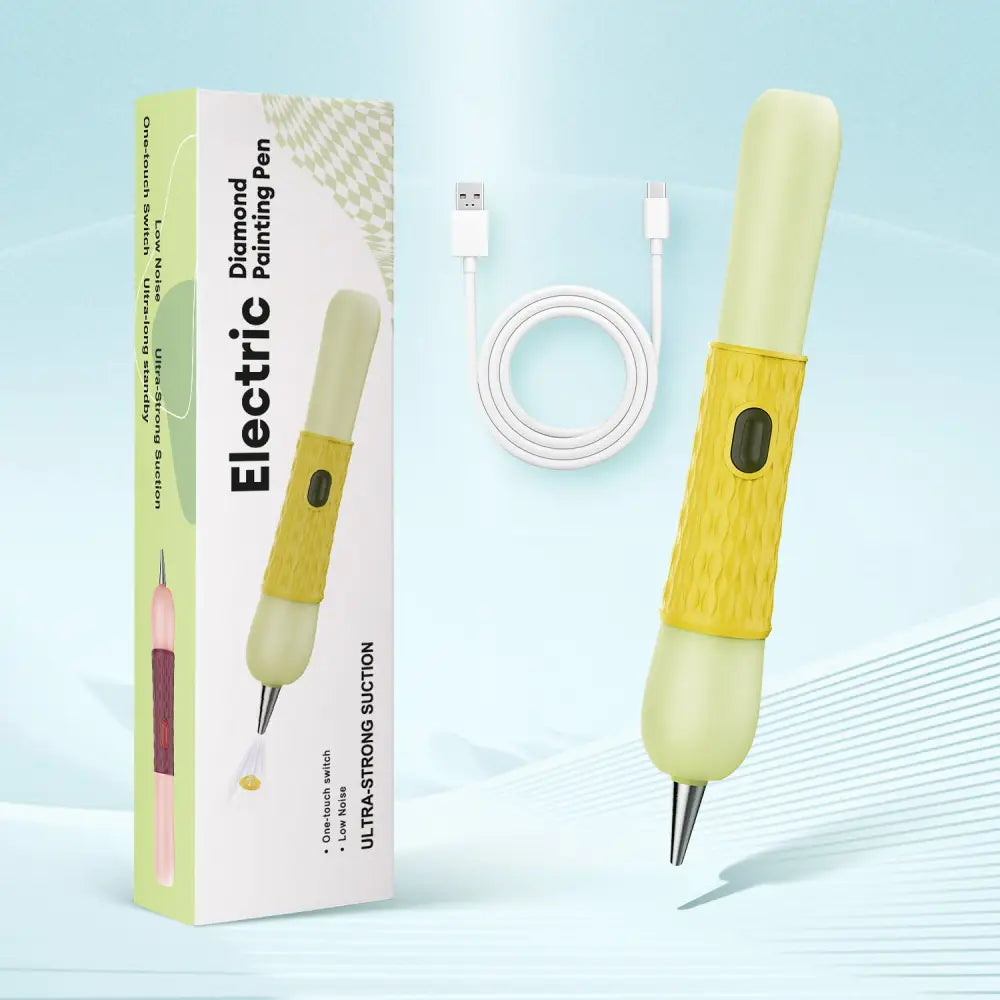 New! Electronic Diamond Painting Pen - Yellow - Diamond Painting Accessory