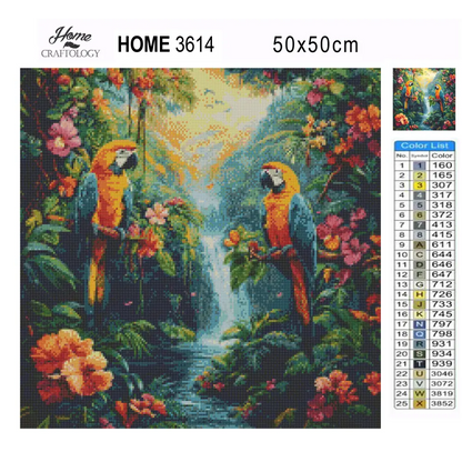 New! Macaws in the Rainforest - Exclusive Premium Diamond Painting Kit - Diamond Painting Kit
