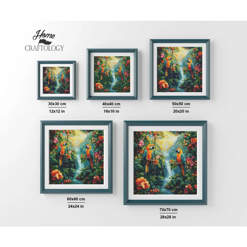 New! Macaws in the Rainforest - Exclusive Premium Diamond Painting Kit - Diamond Painting Kit