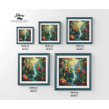 New! Macaws in the Rainforest - Exclusive Premium Diamond Painting Kit - Diamond Painting Kit