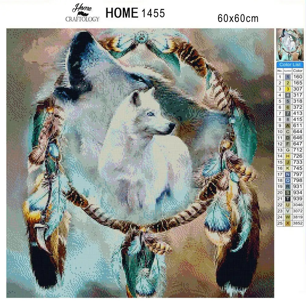 New Wolf Dreamcatcher - Exclusive Premium Diamond Painting Kit - Diamond Painting Kit