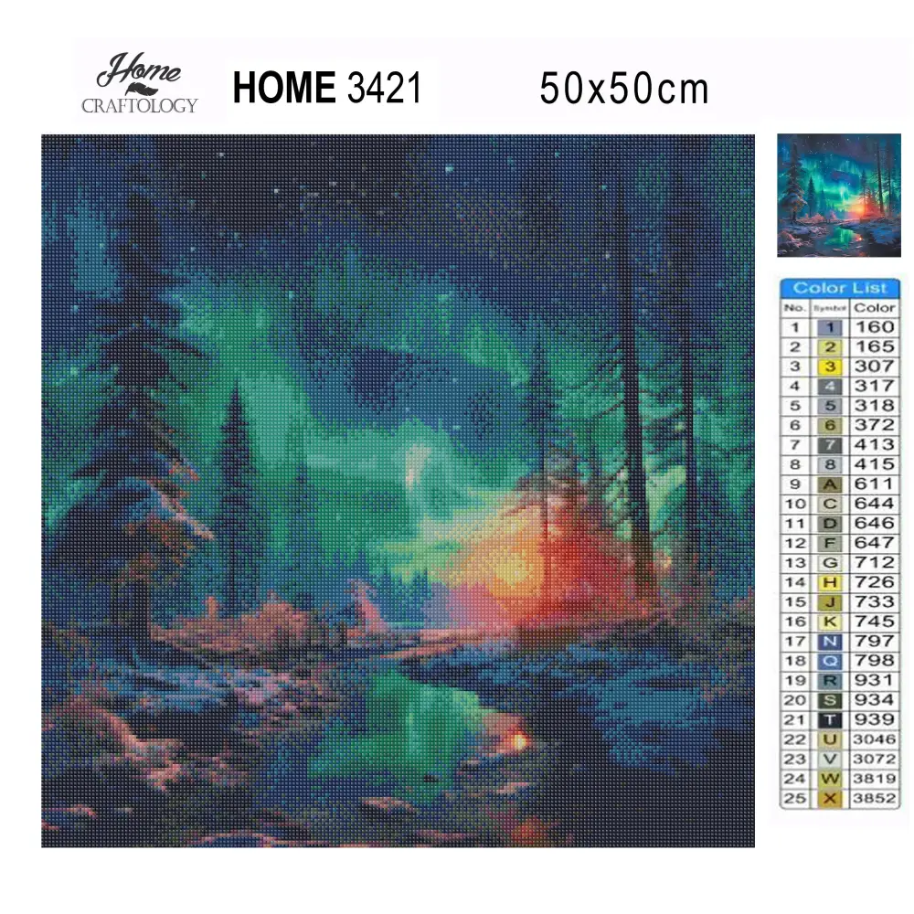 Northern Lights in Winter - Exclusive Premium Diamond Painting Kit - Diamond Painting Kit