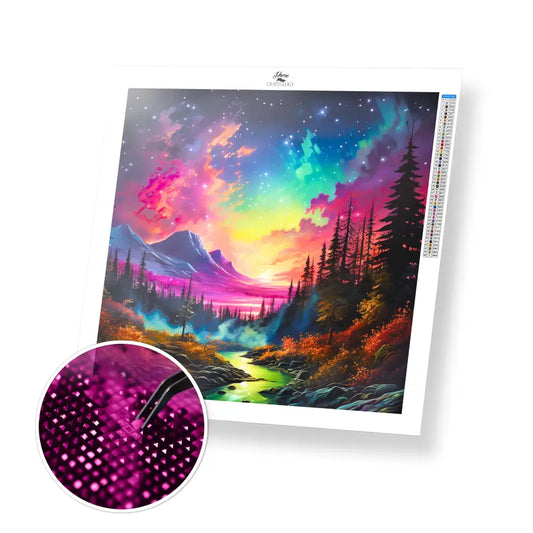 Northern Lights Painting - Exclusive Premium Diamond Painting Kit - 30x30cm / 12x12’’ / Square (Most Popular) - Diamond